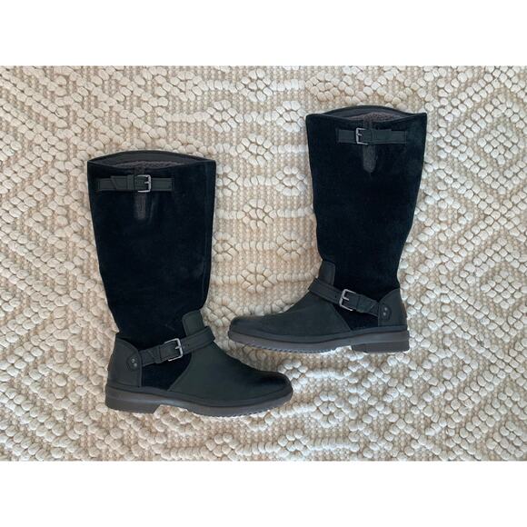 Ugg Thomsen Waterproof Leather Boot Black Size 7 - Picture 2 of 13